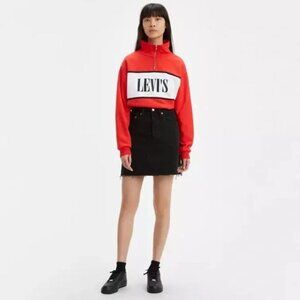 NEW WITH TAGS Levi’s High Rise Deconstructed Button Denim Black Skirt Size 31